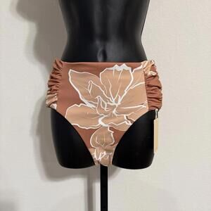 NWT Hutch Isla Ruched Sides Floral Print Bikini Bottom - XS